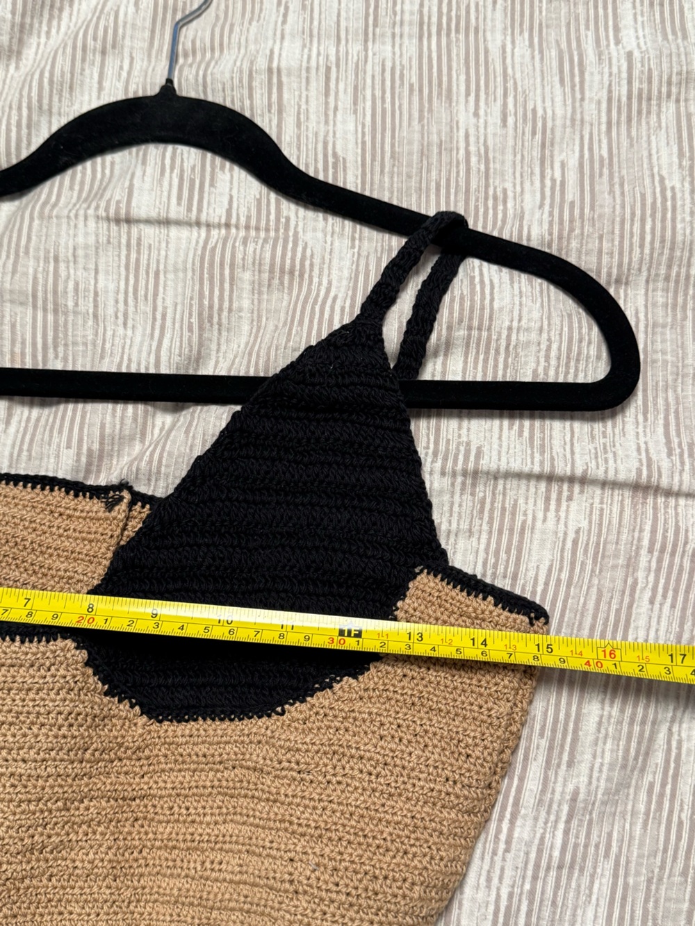 Albus Lumen Black and Tan Crochet Bralette Top - Picture 4 of 6